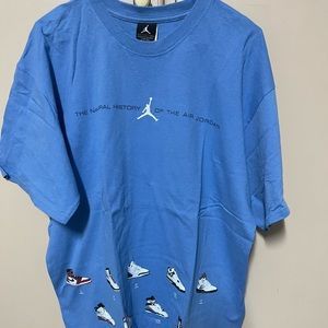 NIKE AIR JORDAN 18 YEARS OF NATURAL HISTORY T-SHIRT COLUMBIA-BLUE/BLACK LARGE
